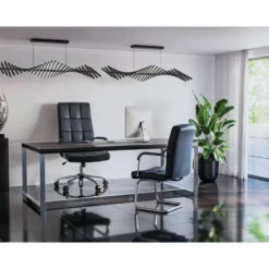 SILLA Q-CONNECT ESCRITORIO PIA VE SIMIL PIEL BASE METALICA ALT MAX 1050 ANC 610 PROF 680 COLOR NEGRO