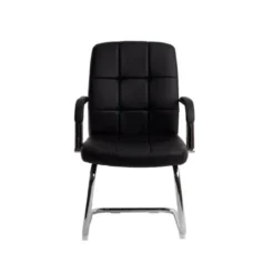SILLA Q-CONNECT ESCRITORIO PIA VE SIMIL PIEL BASE METALICA ALT MAX 1050 ANC 610 PROF 680 COLOR NEGRO