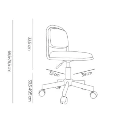 SILLA Q-CONNECT INFANTIL BARI ESCRITORIO COLOR ROSA ALT MAX 795 ANC 390 PROF 350 MM