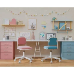 SILLA Q-CONNECT INFANTIL BARI ESCRITORIO COLOR ROSA ALT MAX 795 ANC 390 PROF 350 MM