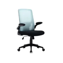 SILLA Q-CONNECT OFICINA ALBA MALLA BASE METALICA ALT MAX 1110 ANC 610 PROF 580 RUEDAS PREMIUM COLOR NEGRO AZUL