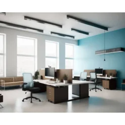 SILLA Q-CONNECT OFICINA ALBA MALLA BASE METALICA ALT MAX 1110 ANC 610 PROF 580 RUEDAS PREMIUM COLOR NEGRO AZUL