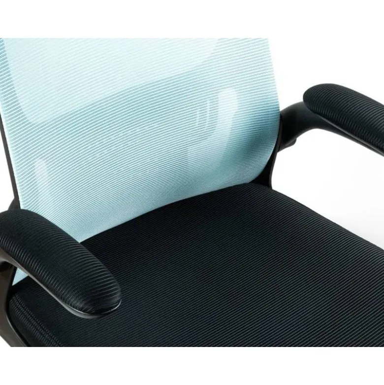 SILLA Q-CONNECT OFICINA ALBA MALLA BASE METALICA ALT MAX 1110 ANC 610 PROF 580 RUEDAS PREMIUM COLOR NEGRO AZUL