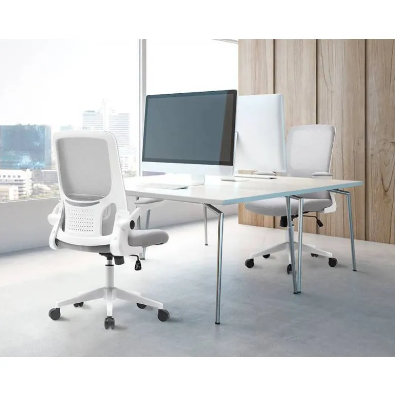 SILLA Q-CONNECT OFICINA ALBA MALLA BASE METALICA ALT MAX 1110 ANC 610 PROF 580 RUEDAS PREMIUM COLOR GRIS