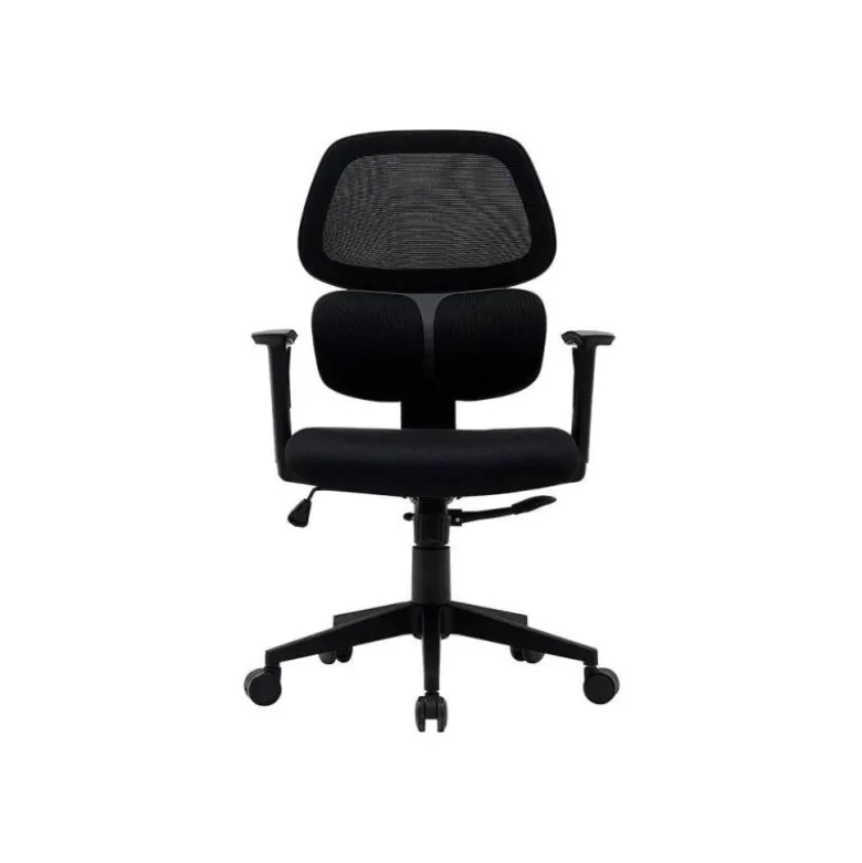SILLA Q-CONNECT OFICINA ANCONA MALLA BASE METALICA ALT MAX 1110 ANC 660 PROF 590 RUEDAS PREMIUM COLOR NEGRO