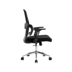 SILLA Q-CONNECT OFICINA LUCCA MALLA BASE METALICA ALT MAX 1090 ANC 700 PROF 650 RUEDAS PREMIUM COLOR NEGRO