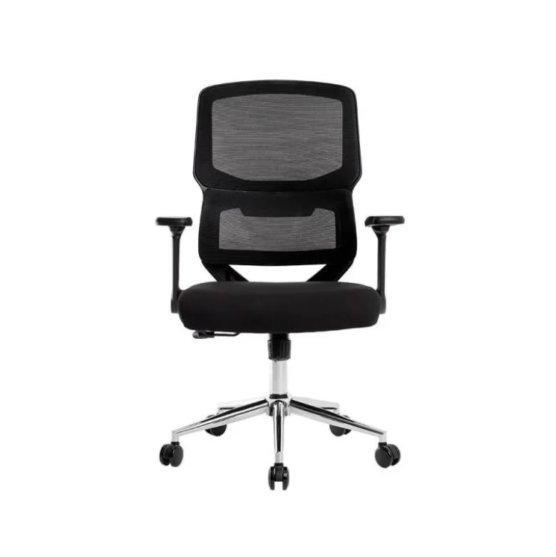 SILLA Q-CONNECT OFICINA LUCCA MALLA BASE METALICA ALT MAX 1090 ANC 700 PROF 650 RUEDAS PREMIUM COLOR NEGRO