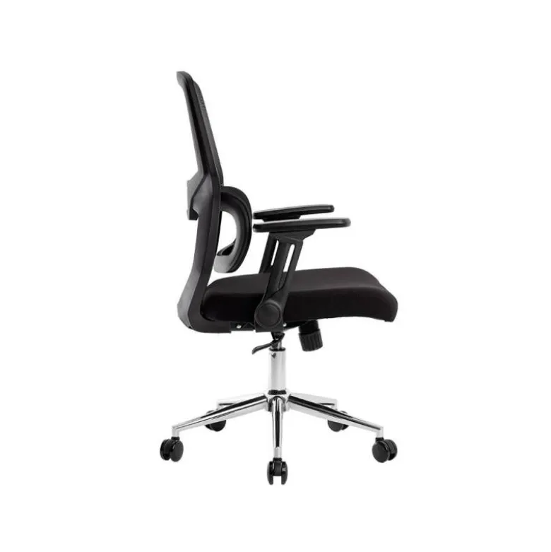 SILLA Q-CONNECT OFICINA LUCCA MALLA BASE METALICA ALT MAX 1090 ANC 700 PROF 650 RUEDAS PREMIUM COLOR NEGRO