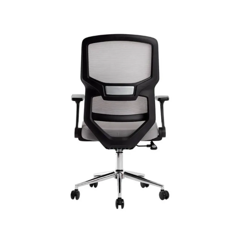 SILLA Q-CONNECT OFICINA LUCCA MALLA BASE METALICA ALT MAX 1090 ANC 700 PROF 650 RUEDAS PREMIUM COLOR NEGRO GRIS