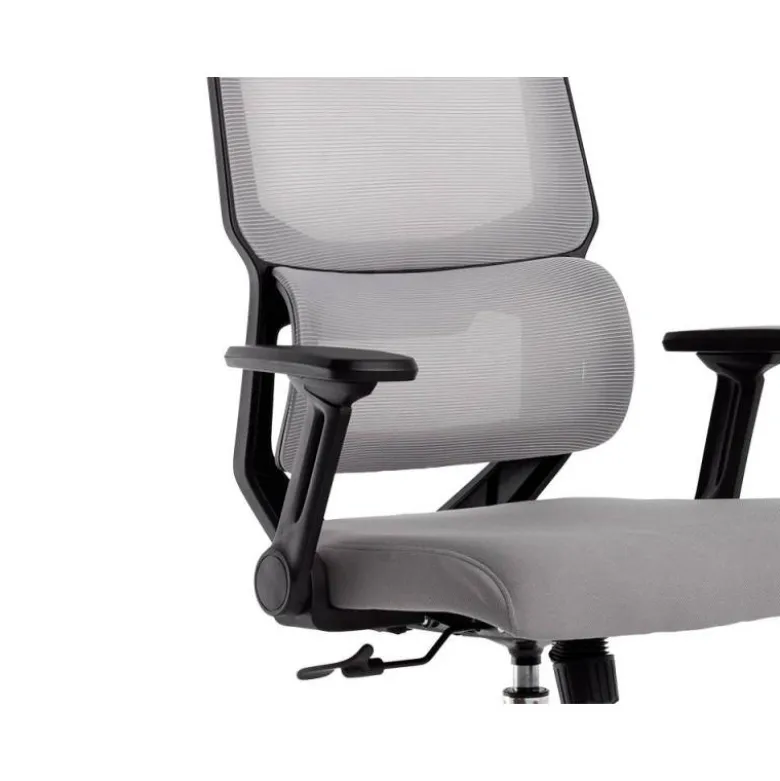 SILLA Q-CONNECT OFICINA LUCCA MALLA BASE METALICA ALT MAX 1090 ANC 700 PROF 650 RUEDAS PREMIUM COLOR NEGRO GRIS