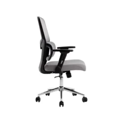 SILLA Q-CONNECT OFICINA LUCCA MALLA BASE METALICA ALT MAX 1090 ANC 700 PROF 650 RUEDAS PREMIUM COLOR NEGRO GRIS