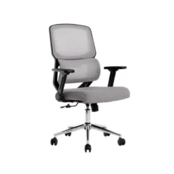 SILLA Q-CONNECT OFICINA LUCCA MALLA BASE METALICA ALT MAX 1090 ANC 700 PROF 650 RUEDAS PREMIUM COLOR NEGRO GRIS