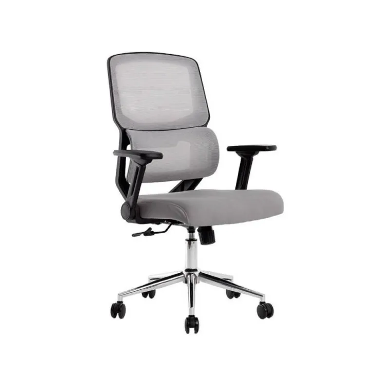 SILLA Q-CONNECT OFICINA LUCCA MALLA BASE METALICA ALT MAX 1090 ANC 700 PROF 650 RUEDAS PREMIUM COLOR NEGRO GRIS
