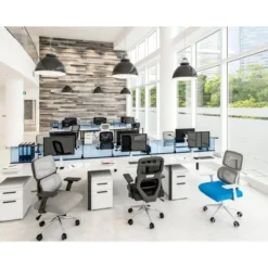 SILLA Q-CONNECT OFICINA LUCCA MALLA BASE METALICA ALT MAX 1090 ANC 700 PROF 650 RUEDAS PREMIUM COLOR NEGRO GRIS