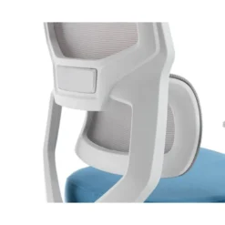 SILLA Q-CONNECT OFICINA LUCCA MALLA BASE METALICA ALT MAX 1090 ANC 700 PROF 650 RUEDAS PREMIUM COLOR BLANCO GRIS AZUL
