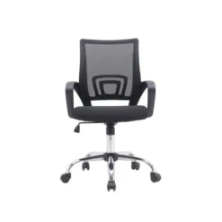 SILLA Q-CONNECT OFICINA SIENA MALLA BASE METALICA ALT MAX 1000 ANC 560 PROF 570 RUEDAS PREMIUM COLOR NEGRO