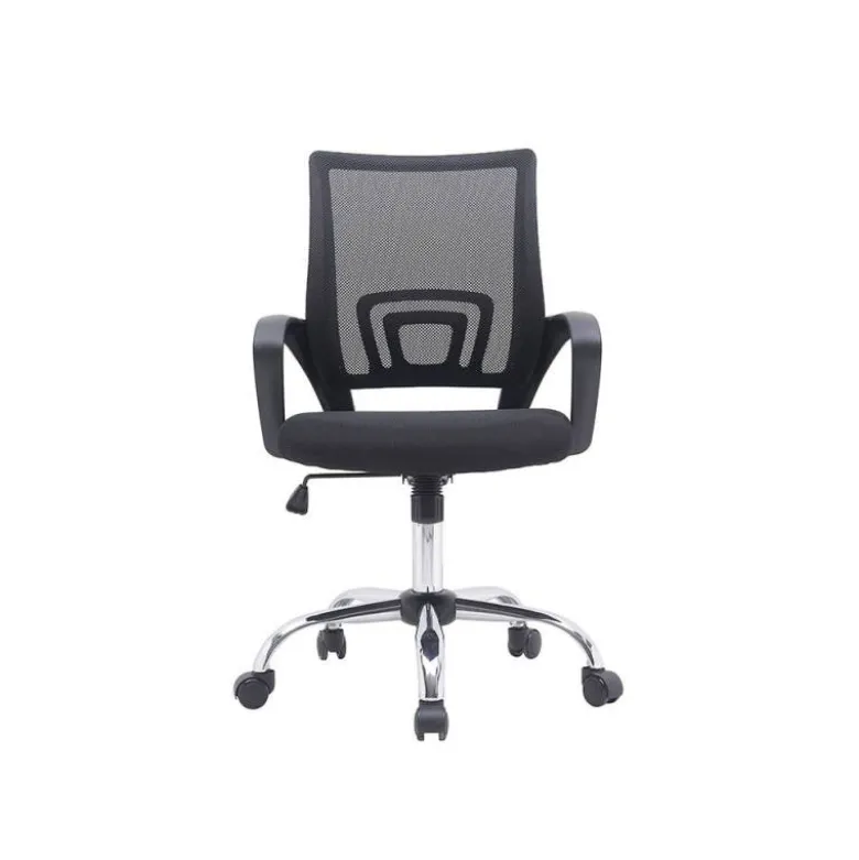 SILLA Q-CONNECT OFICINA SIENA MALLA BASE METALICA ALT MAX 1000 ANC 560 PROF 570 RUEDAS PREMIUM COLOR NEGRO