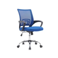 SILLA Q-CONNECT OFICINA SIENA MALLA BASE METALICA ALT MAX 1000 ANC 560 PROF 570 RUEDAS PREMIUM COLOR NEGRO AZUL