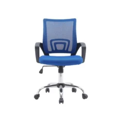 SILLA Q-CONNECT OFICINA SIENA MALLA BASE METALICA ALT MAX 1000 ANC 560 PROF 570 RUEDAS PREMIUM COLOR NEGRO AZUL