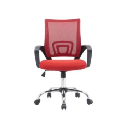 SILLA Q-CONNECT OFICINA SIENA MALLA BASE METALICA ALT MAX 1000 ANC 560 PROF 570 RUEDAS PREMIUM COLOR NEGRO ROJO