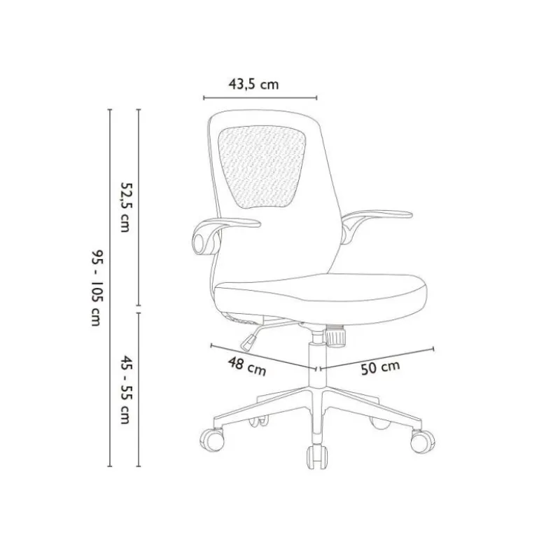 SILLA Q-CONNECT OFICINA TERNI MALLA ALT MAX 1050 MM ANC 500 MM PROF 480 MM COLOR NEGRO CUERPO NEGRO