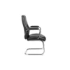 SILLA ROCADA CONFIDENTE BRAZOS FIJOS ESTRUCTURA CROMADA ASIENTO Y RESPALDO TAPIZADO SIMILPIEL NEGRO