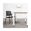 SILLA ROCADA CONFIDENTE BRAZOS FIJOS ESTRUCTURA METALICA ASIENTO TELA IGNIFUGA AZUL RESPALDO MALLA