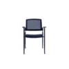 SILLA ROCADA CONFIDENTE BRAZOS FIJOS ESTRUCTURA METALICA BLANCA ASIENTO TELA IGNIFUGA RESPALDO DE MALLA