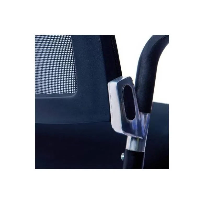 SILLA ROCADA CONFIDENTE BRAZOS FIJOS ESTRUCTURA METALICA BLANCA ASIENTO TELA IGNIFUGA RESPALDO DE MALLA