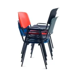 SILLA ROCADA CONFIDENTE ESTRUCTURA METALICA RESPALDO Y ASIENTO EN POLIMERO COLOR NEGRO