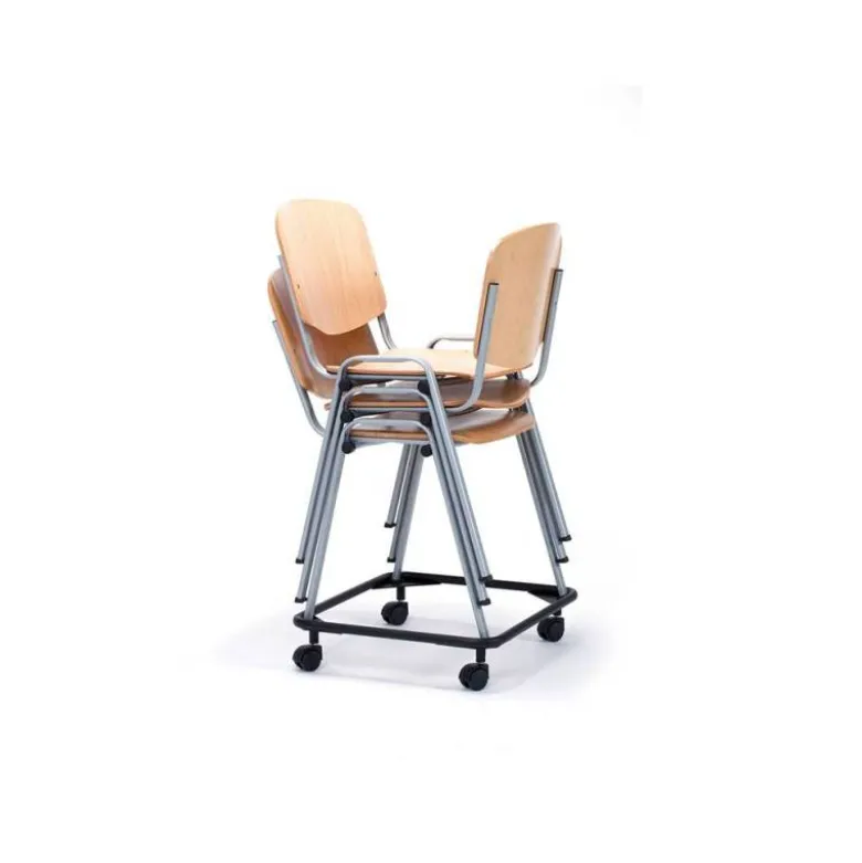 SILLA ROCADA CONFIDENTE ESTRUCTURA METALICA ASIENTO Y RESPALDO MADERA NATURAL 570X410X810 MM