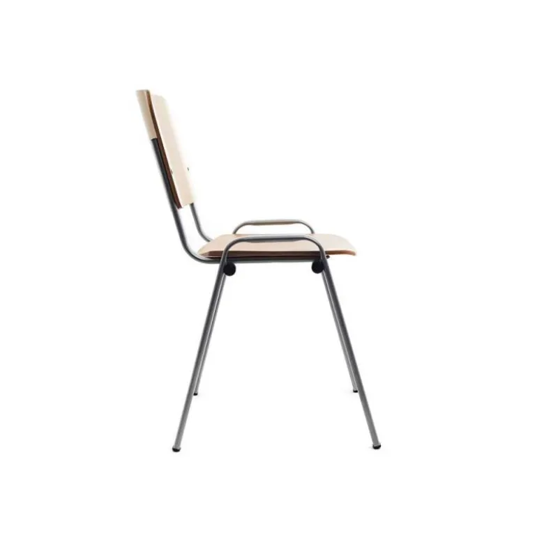 SILLA ROCADA CONFIDENTE ESTRUCTURA METALICA ASIENTO Y RESPALDO MADERA NATURAL 570X410X810 MM