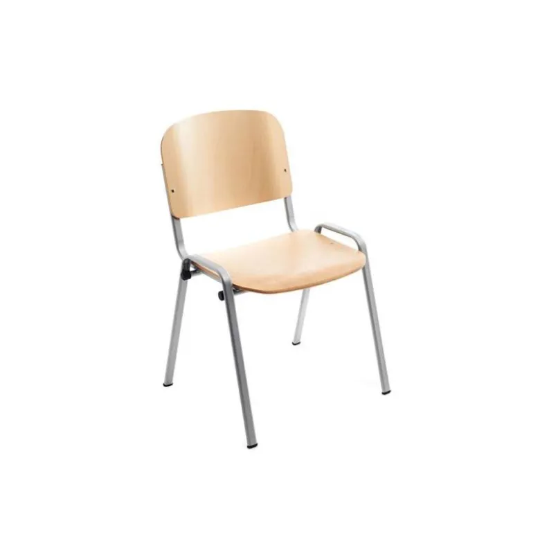 SILLA ROCADA CONFIDENTE ESTRUCTURA METALICA ASIENTO Y RESPALDO MADERA NATURAL 570X410X810 MM