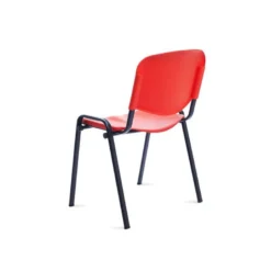 SILLA ROCADA CONFIDENTE ESTRUCTURA METALICA RESPALDO Y ASIENTO EN POLIMERO COLOR ROJO