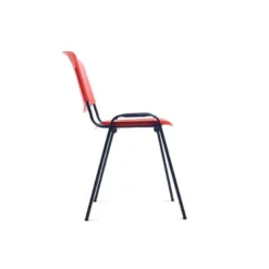 SILLA ROCADA CONFIDENTE ESTRUCTURA METALICA RESPALDO Y ASIENTO EN POLIMERO COLOR ROJO
