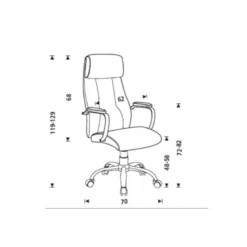 Silla Rocada con ruedas direccion con brazos metalicos