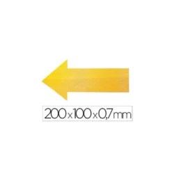 SIMBOLO ADHESIVO DURABLE PVC FORMA DE FLECHA PARA DELIMITACION SUELO AMARILLO 200X100X0,7 MM PACK DE 10