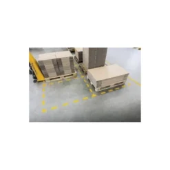SIMBOLO ADHESIVO DURABLE PVC FORMA DE LINEA PARA DELIMITACION SUELO AMARILLO 150X50X0,7 MM PACK DE 10