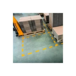 SIMBOLO ADHESIVO DURABLE PVC FORMA DE LINEA PARA DELIMITACION SUELO AMARILLO 150X50X0,7 MM PACK DE 10