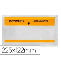 SOBRE AUTOADHESIVO Q-CONNECT PORTADOCUMENTOS MULTILINGUE 225X122 MM VENTANA TOTALMENTE TRANSPARENTE PAQUETE DE 1000