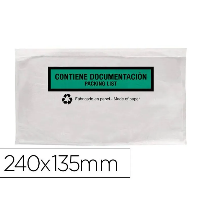 SOBRE AUTOADHESIVO Q-CONNECT PORTADOCUMENTOS MULTILINGUE 240X135 MM SIN VENTANA 100% PAPEL PAQUETE DE 100 UNIDADES