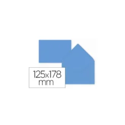 Sobre B6 Liderpapel 125x178mm 80g/m2 Color Azul Oscuro Pack de 15 unidades