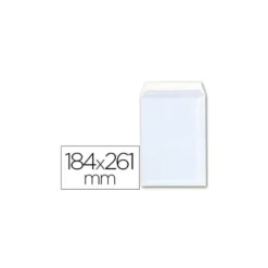 Sobre bolsa blanco 100g 184x261 mm con tira de silicona -caja 250