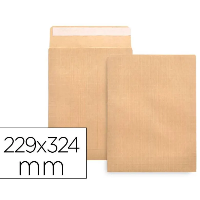 Sobre bolsa Liderpapel C4 Kraft 229 X 324 mm Caja 25