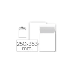 Sobre bolsa Liderpapel N10 blanco Folio prolongado Caja 25
