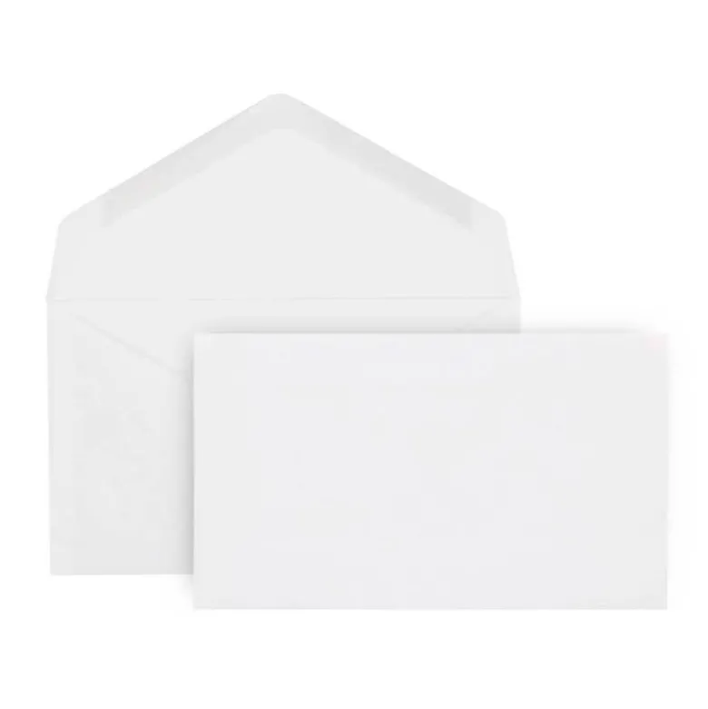SOBRE LIDERPAPEL BLANCO CON FONDO 95X162 MM ENGOMADO SOLAPA DE PICO CAJA DE 500 UNIDADES