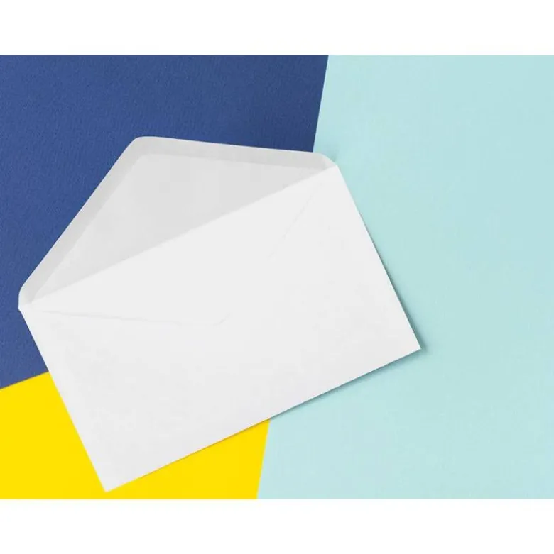SOBRE LIDERPAPEL BLANCO CON FONDO 95X162 MM ENGOMADO SOLAPA DE PICO CAJA DE 500 UNIDADES