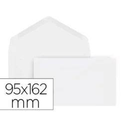 SOBRE LIDERPAPEL BLANCO CON FONDO 95X162 MM ENGOMADO SOLAPA DE PICO CAJA DE 500 UNIDADES