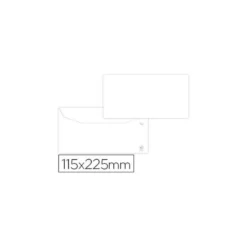 Sobre liderpapel blanco 115x225 mm, 500 unidades, solapa engomada papel offset 80 gr