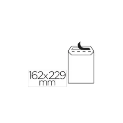 Sobre liderpapel bolsa n 16 blanco c5 162x229 mm tira de silicona paquete de 25 unidades.